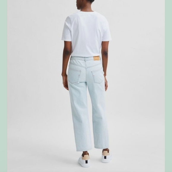 Selected femme straight fit Light wash jeans high rise - Picture 3 of 16